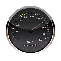 Speedometer at 140 km/h