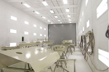 Industrial aircraft parts booth