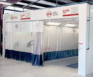 automotive ultra paint spray booths xs dividers curtains closed open