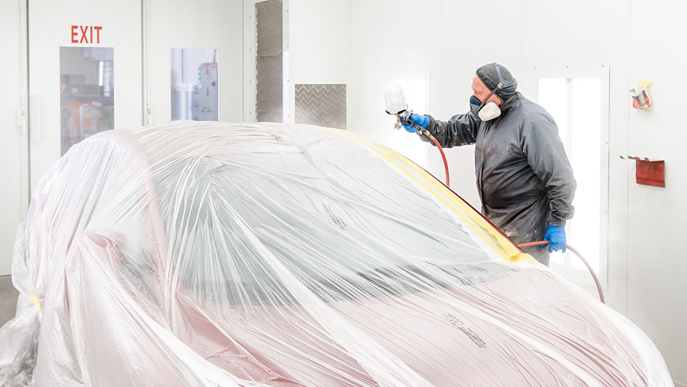 Painting a car inside a GFS Ultra XR Paint Booth